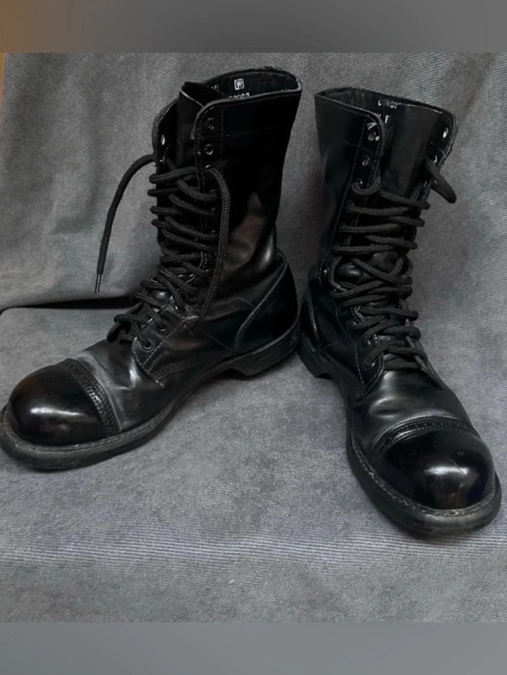 Vintage Corcoran Army Jump Combat Boots Black Leather Cap Toe Size 9.5 E